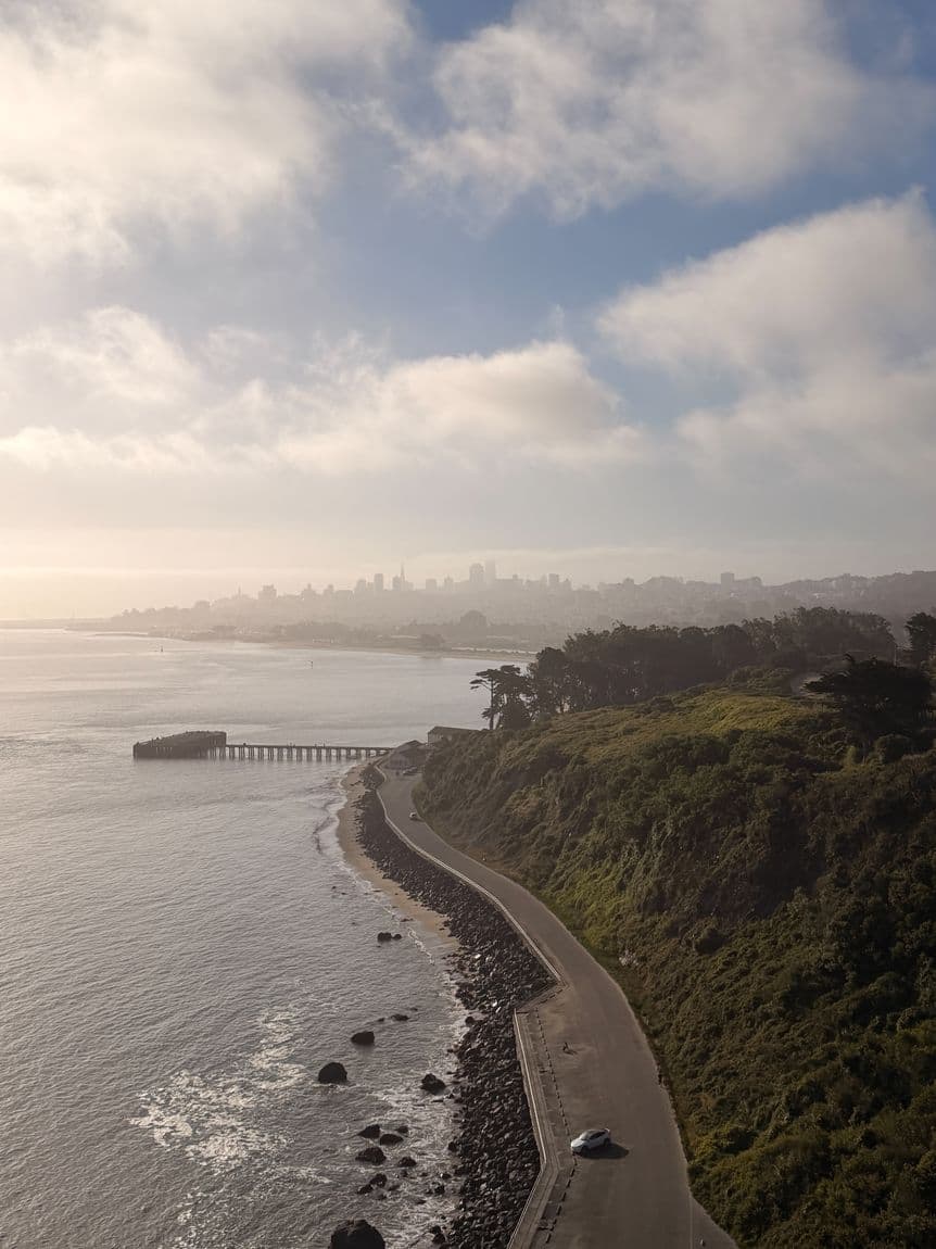 Golden Gate Run — San Francisco bay and skyline from the headlands