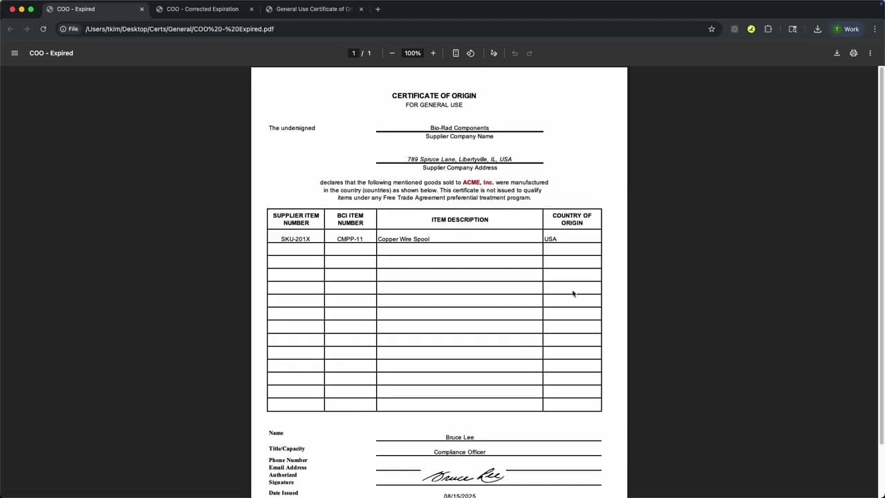 Tariff Compliance Management