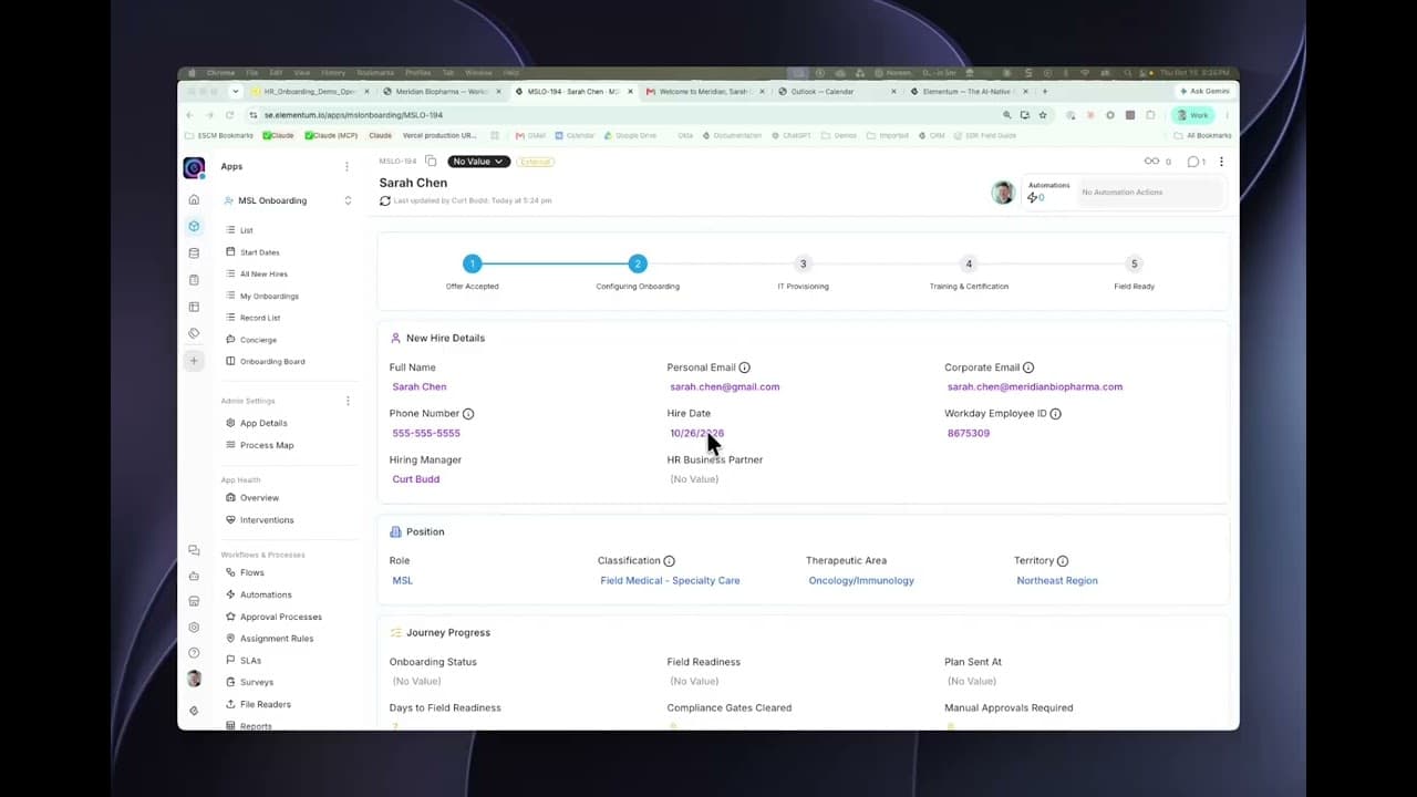 Elementum HR Onboarding Demo